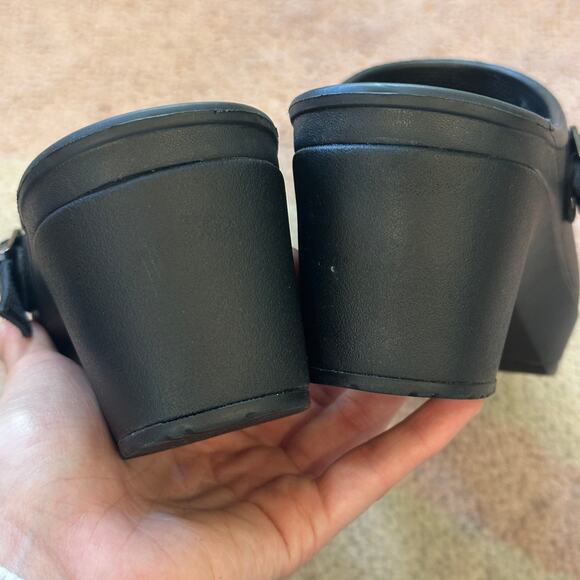 Crocs Sarah Mule Black Heeled Clog Comfort Slip-On Office Career Travel Commute - Picture 4 of 8